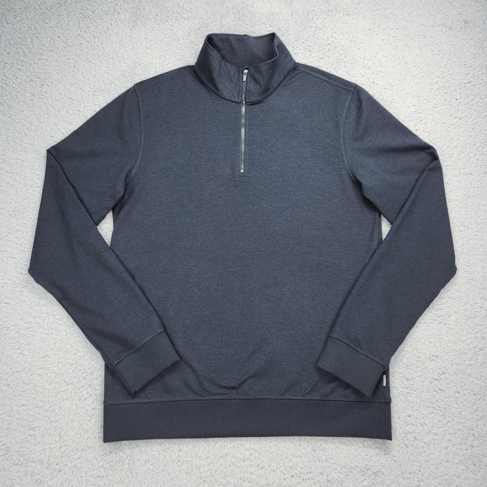 Vuori 1/4 Zip Pullover Mens Medium Bluish Gray Fleece Mock Neck L/S